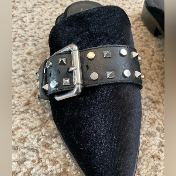 SHELLYS LONDON VELVET STUDDED CLOGS - Picture 4 of 8